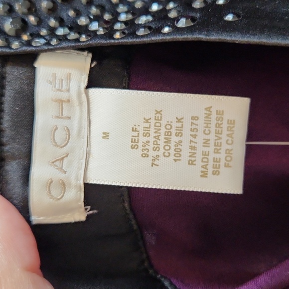NWT Cache Purple Silk Halter Top - Picture 4 of 5